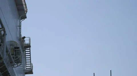 Hull Of The Vessel With Workers Stock Footage 63988502