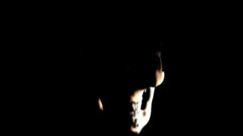 Human 3d skull light horror intro 스톡 동영상 113198654