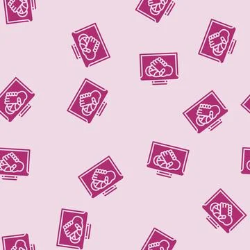 Human ai collaboration glyph seamless pattern Stock Illustration