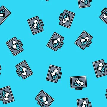 Human ai collaboration vector seamless pattern Stock Illustration
