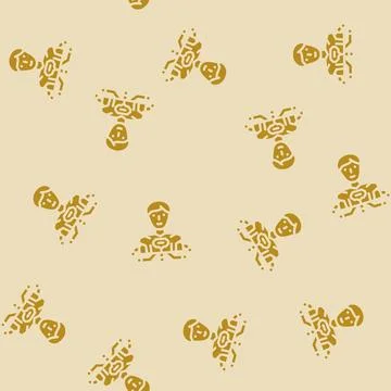 Human like ai future technology glyph vector seamless pattern Stock Illustration