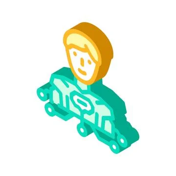 Human like ai future technology isometric icon vector illustration Stockillustratie