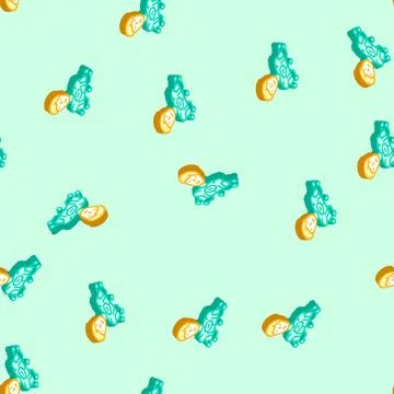 Human like ai future technology isometric icon seamless pattern Illustrazione stock