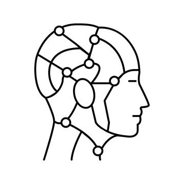 Human like ai future technology line icon vector illustration Stock Illustration