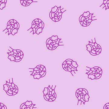 Human like ai future technology line seamless pattern Stock Illustration