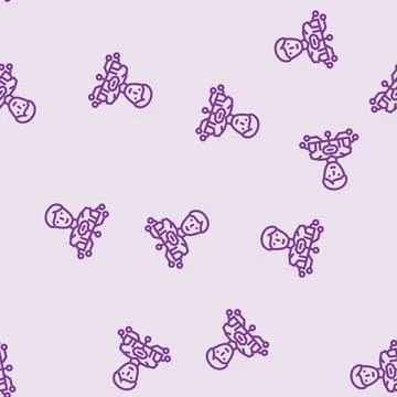 Human like ai future technology line vector seamless pattern Stock Illustration
