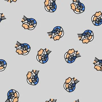 Human like ai future technology vector seamless pattern Stock Illustration