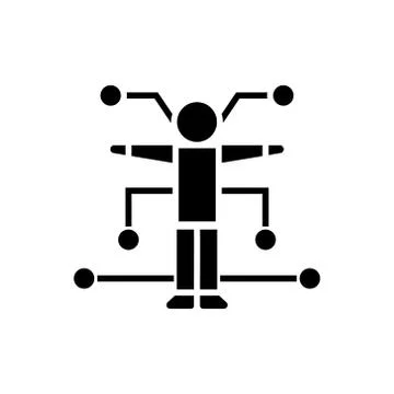 Human analysis icon, vector illustration, black sign on isolated background Stock Illustration