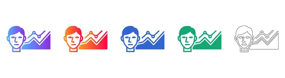 Human Analytics and Data Trends Icon Collection Illustration