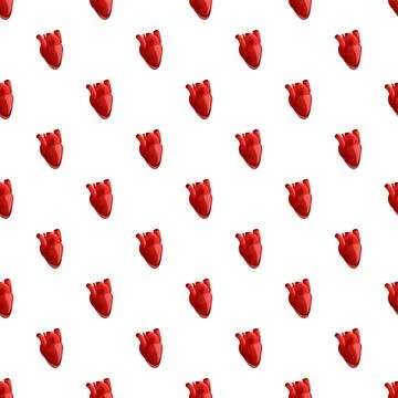 Human anatomical heart pattern repeating medical background Stock Illustration