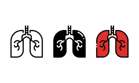 Human anatomical lungs Icon. vector icon with outline, glyph, and filled ou.. Illustrazione stock