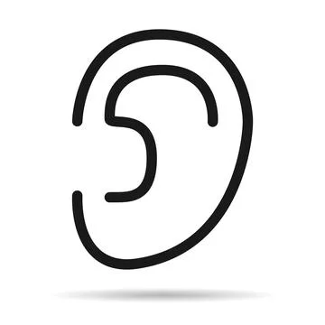 Human anatomy flat ear icon, hear health organ vector illustration, face part 스톡 일러스트