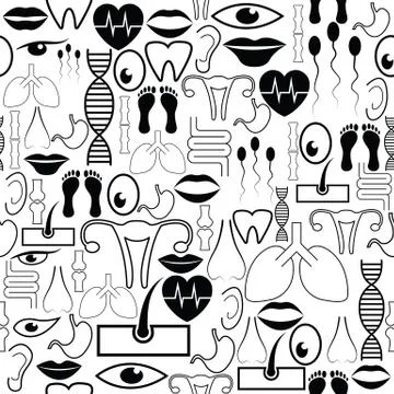 Human anatomy seamless pattern background icon. Stock Illustration