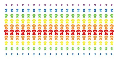 Human Anatomy Shape Halftone Spectrum Pattern Stock Illustration