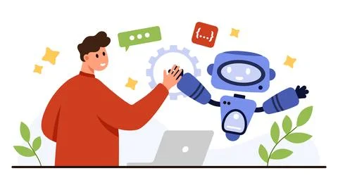 Human and AI Collaboration for Data Innovation Illustrazione stock