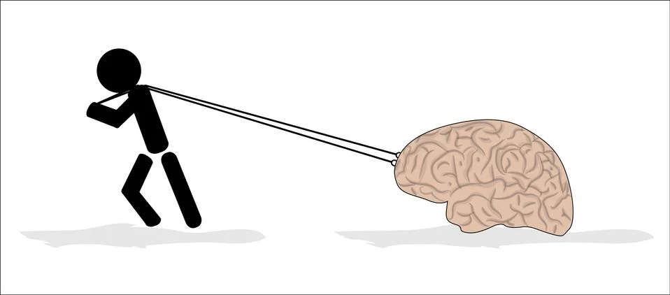 Human and Brain Stock Illustration