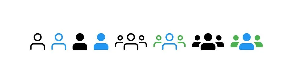 Human and group human set. Vector icon design. Stock Illustration