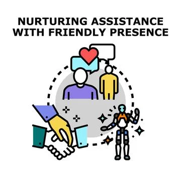 Human and robot collaboration in nurturing assistance Stock Illustration