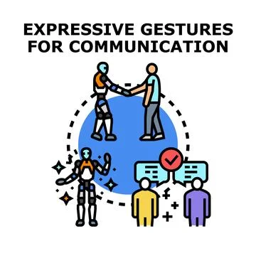 Human and robot connecting for technology integration Illustrazione stock