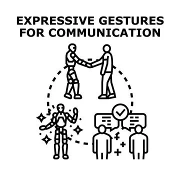 Human and robot connecting for technology integration Stock Illustration
