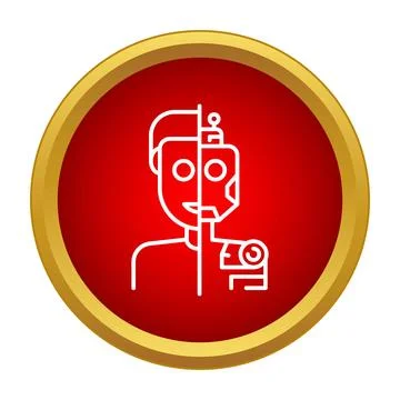 Human and robot cyborg artificial intelligence hybrid concept Illustrazione stock
