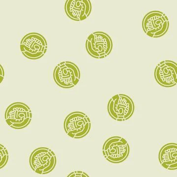 Human and robot handshake ai integration glyph seamless pattern 스톡 일러스트
