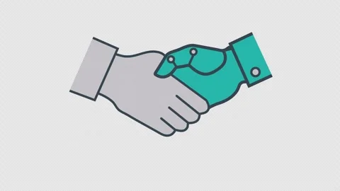 Human and Robot Handshake Animation Representing Artificial Intelligence Co.. Vidéo 346981746