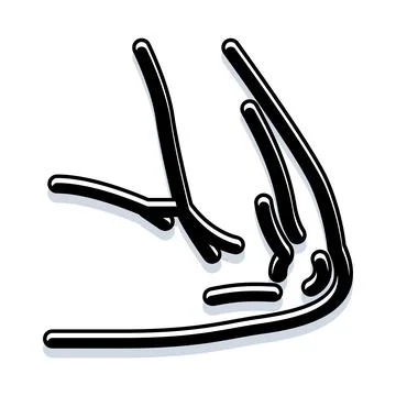 Human arm bending at elbow joint line art Illustrazione stock