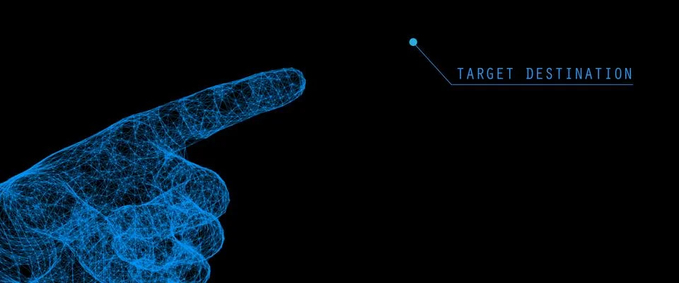 Human Arm. Hand Model, 3D Geometric Design. Can Be Used for Science, Technology Stock Illustration