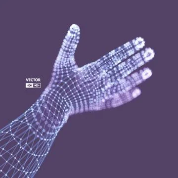 Human Arm. Hand Model. Connection structure. Future technology concept. Illustrazione stock