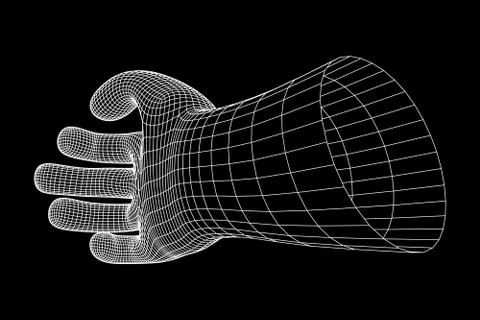 Human Arm wireframe Stock Illustration