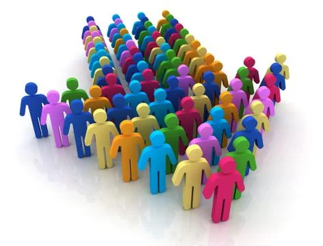 Human arrow concept 3d illustration Stock Illustration