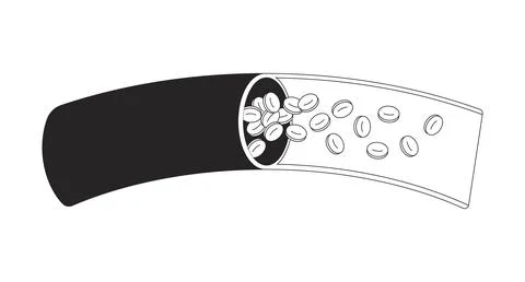 Human artery cross-section with red blood cells outline illustration Stock Illustration