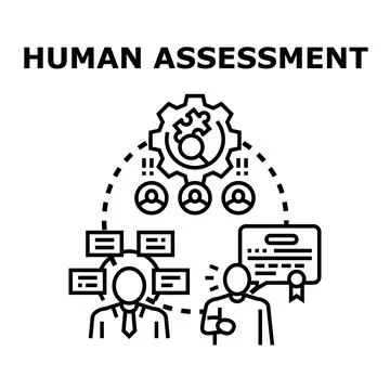 Human assessment evaluating skills and professional development Stock Illustration