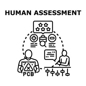 Human assessment process evaluating human resources review Stockillustratie
