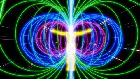 Human aura energy field lines with stars flying in the background Stock Footage 246782800