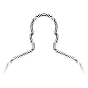 Human aura silhouette with parallel contour layered energy lines 스톡 일러스트