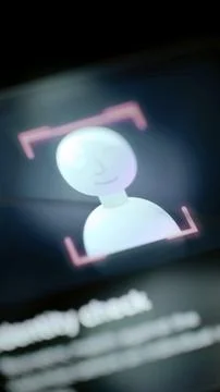 Human avatar enclosed by biometric scan corners Stock Illustration
