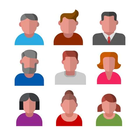Human avatars set Stock Illustration