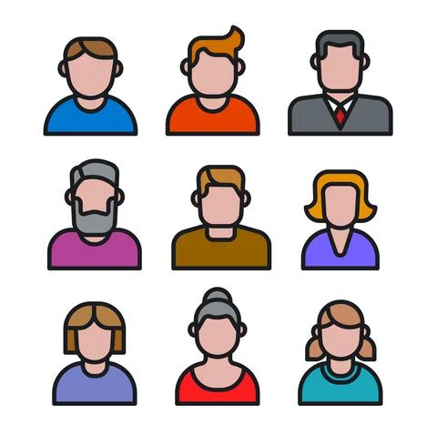 Human avatars set Stock Illustration