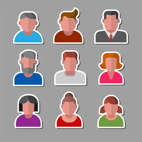 Human avatars set Stock Illustration