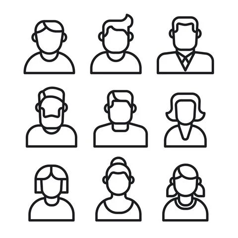 Human avatars set Stock Illustration