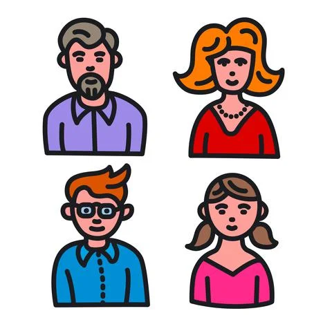 Human avatars set Stock Illustration