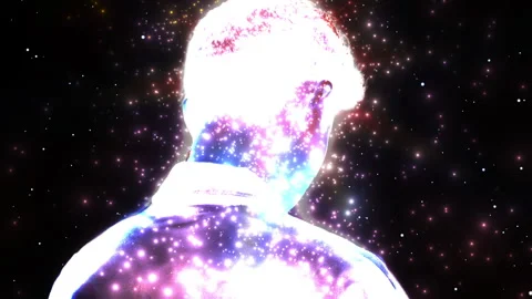 Human Back with energy particle effect 스톡 동영상 293534545