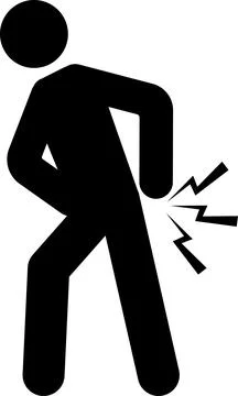 Human back pain icon. Stock Illustration