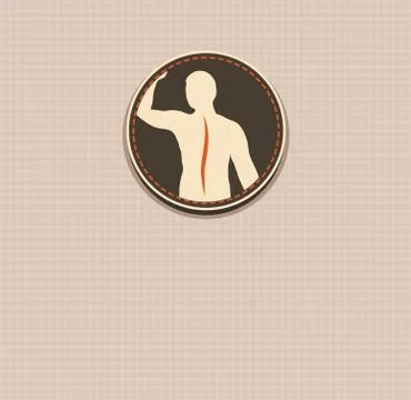 Human back vintage icon Stock Illustration