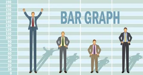 Human Bar graph Stock Illustration