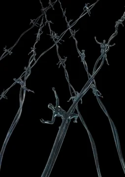 Human barbed wire Stock-Illustration