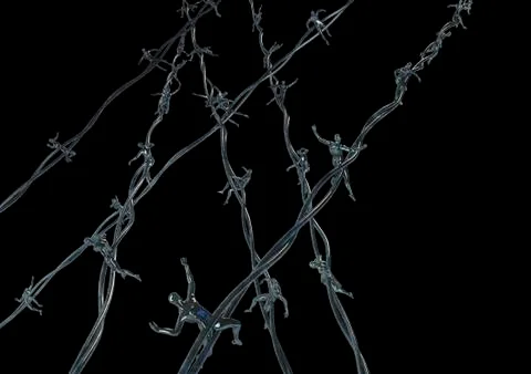 Human barbed wire Stock-Illustration