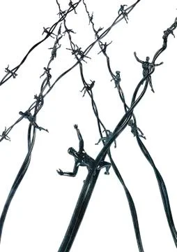 Human barbed wire Illustrazione stock